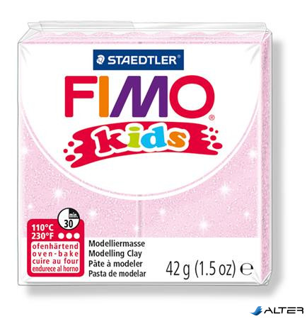 Gyurma, 42 g, égethető, FIMO "Kids", gyöngyház világos rózsaszín