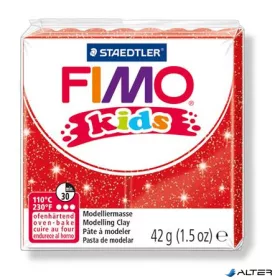   Gyurma, 42 g, égethető, FIMO "Kids", glitteres piros