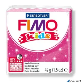   Gyurma, 42 g, égethető, FIMO 'Kids', glitteres rózsaszín