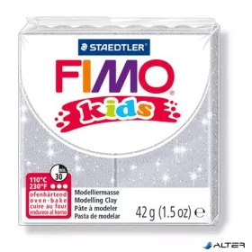   Gyurma, 42 g, égethető, FIMO 'Kids', glitteres ezüst