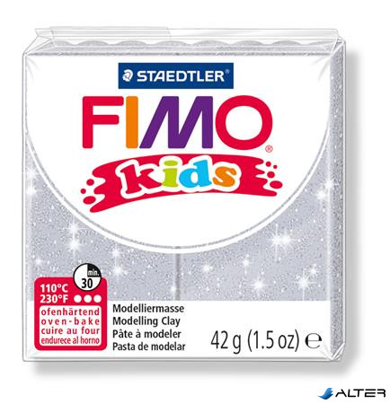 Gyurma, 42 g, égethető, FIMO "Kids", glitteres ezüst