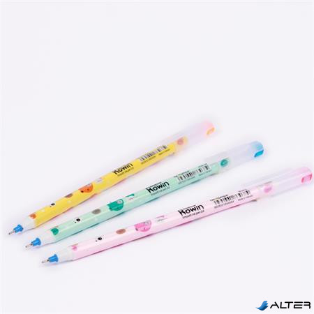 Golyóstoll, 0,3 mm, kupakos, FLEXOFFICE "Rowin", kék