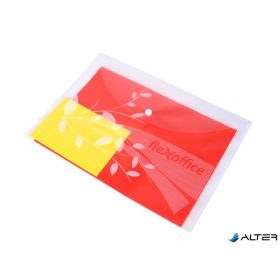   Irattartó tasak, A4, PP, patentos, 120 mikron, FLEXOFFICE, "FO-CBF02", áttetsző, mintás