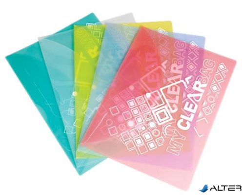 Irattartó tasak, A4, PP, patentos, 180 mikron, FLEXOFFICE "FO-CBF05", vegyes színek