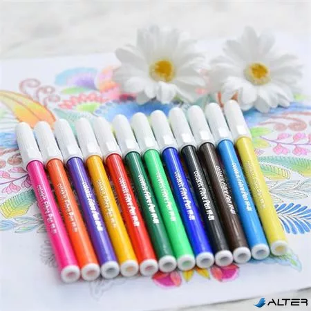 Filctoll készlet, COLOKIT "FibrePen", 12 különböző szín