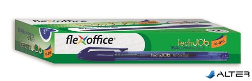 Golyóstoll, 0,4 mm, kupakos, FLEXOFFICE 'TechJob', piros