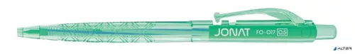 Golyóstoll, 0,25 mm, nyomógombos, vegyes test, FLEXOFFICE "Jonat", kék