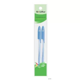   Golyóstoll, 0,3 mm, 2 db/bliszter, kupakos, FLEXOFFICE "Candee", kék