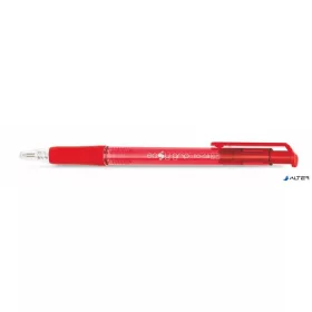   Golyóstoll, 0,4 mm, nyomógombos, FLEXOFFICE "EasyGrip", piros