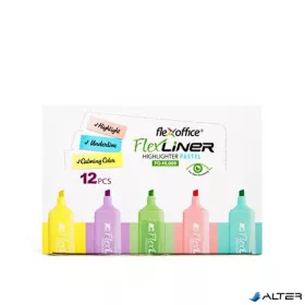   Szövegkiemelő készlet, 1-5 mm, FLEXOFFICE "Flexliner", vegyes pasztell színek