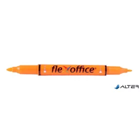   Szövegkiemelő, 1,0/4,0 mm, kétvégű, FLEXOFFICE "HL01", narancs