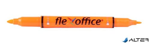 Szövegkiemelő, 1,0/4,0 mm, kétvégű, FLEXOFFICE 'HL01', narancs