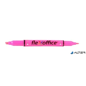   Szövegkiemelő, 1,0/4,0 mm, kétvégű, FLEXOFFICE "HL01", rózsaszín