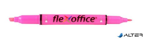 Szövegkiemelő, 1,0/4,0 mm, kétvégű, FLEXOFFICE 'HL01', rózsaszín