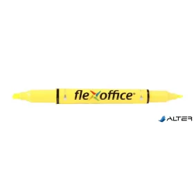   Szövegkiemelő, 1,0/4,0 mm, kétvégű, FLEXOFFICE "HL01", sárga