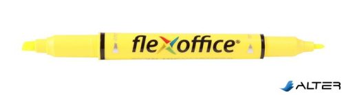 Szövegkiemelő, 1,0/4,0 mm, kétvégű, FLEXOFFICE 'HL01', sárga