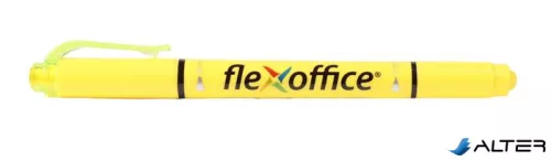 Szövegkiemelő, 1,0/4,0 mm, kétvégű, FLEXOFFICE "HL01", sárga