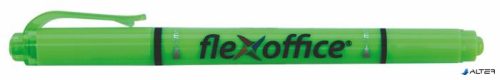 Szövegkiemelő, 1,0/4,0 mm, kétvégű, FLEXOFFICE 'HL01', zöld