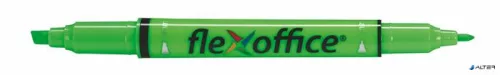 Szövegkiemelő, 1,0/4,0 mm, kétvégű, FLEXOFFICE "HL01", zöld