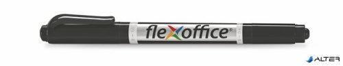 Alkoholos marker, 0,4/1,0 mm, kúpos, kétvégű, FLEXOFFICE "PM01", fekete