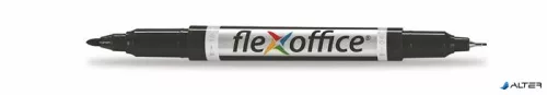 Alkoholos marker, 0,4/1,0 mm, kúpos, kétvégű, FLEXOFFICE "PM01", fekete