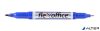 Alkoholos marker, 0,4/1,0 mm, kúpos, kétvégű, FLEXOFFICE "PM01", kék