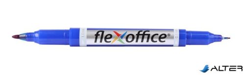 Alkoholos marker, 0,4/1,0 mm, kúpos, kétvégű, FLEXOFFICE 'PM01', kék