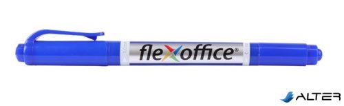 Alkoholos marker, 0,4/1,0 mm, kúpos, kétvégű, FLEXOFFICE "PM01", kék