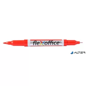   Alkoholos marker, 0,4/1,0 mm, kúpos, kétvégű, FLEXOFFICE "PM01", piros