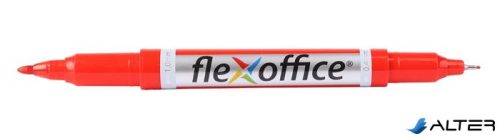 Alkoholos marker, 0,4/1,0 mm, kúpos, kétvégű, FLEXOFFICE 'PM01', piros