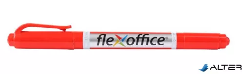 Alkoholos marker, 0,4/1,0 mm, kúpos, kétvégű, FLEXOFFICE "PM01", piros