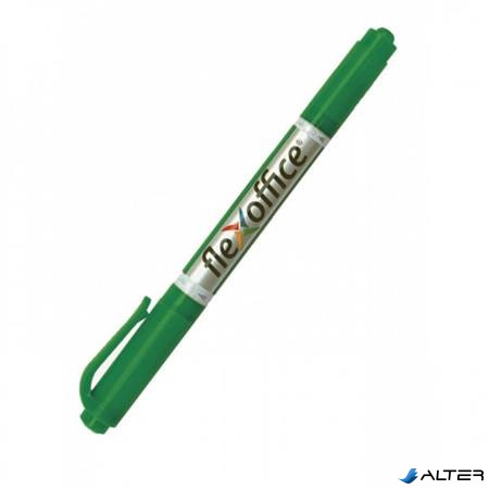 Alkoholos marker, 0,4/1,0 mm, kúpos, kétvégű, FLEXOFFICE 'PM01', zöld