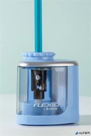 Hegyező, elemes, asztali, FLEXOFFICE "Flexio", kék