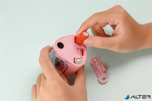 Hegyező, elemes, asztali, FLEXOFFICE "Flexio", rózsaszín