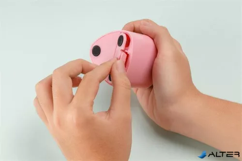 Hegyező, elemes, asztali, FLEXOFFICE "Flexio", rózsaszín