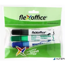   Táblamarker, 2,5 mm, kúpos, szett, FLEXOFFICE "WB02", 4 szín