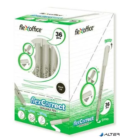 Zseléstoll, 0,25 mm, kupakos, törölhető, FLEXOFFICE "FlexCorrect", kék