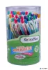 Zseléstoll, 0,35 mm, nyomógombos, vegyes színű test, FLEXOFFICE "Trendee", kék