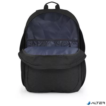 Hátizsák, iskolatáska, notebook tartóval, cipzáras, GABOL "Wolf", fekete