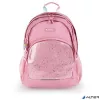 Hátizsák, iskolatáska, cipzáras, GABOL "Glam", rózsaszín csillámos