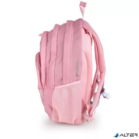 Hátizsák, iskolatáska, cipzáras, GABOL "Glam", rózsaszín csillámos