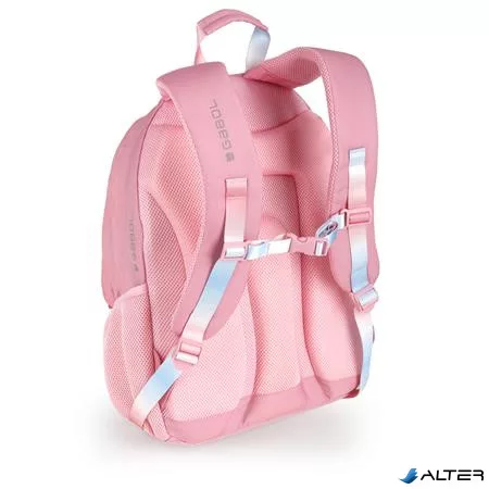 Hátizsák, iskolatáska, cipzáras, GABOL "Glam", rózsaszín csillámos