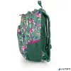 Hátizsák, iskolatáska, cipzáras, GABOL "Vida", zöld, trópusi mintás