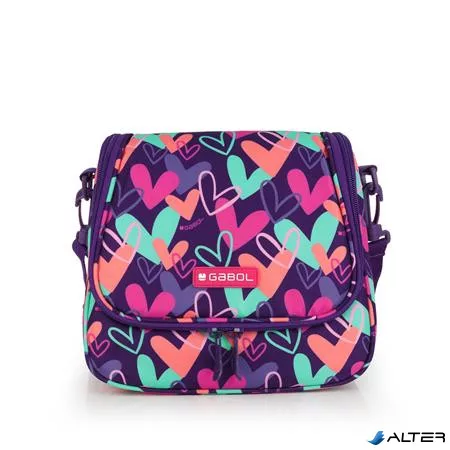 Uzsonnás táska, GABOL "Kokoro", lila, szívek