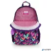 Hátizsák, iskolatáska, cipzáras, GABOL "Kokoro", lila, szívek