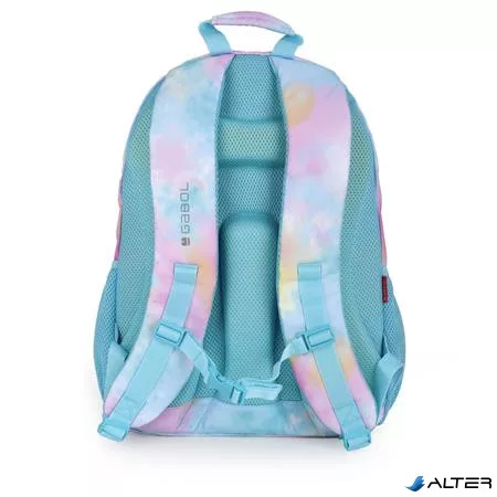 Hátizsák, iskolatáska, cipzáras, GABOL "Mystic", világoskék, batikolt hatású