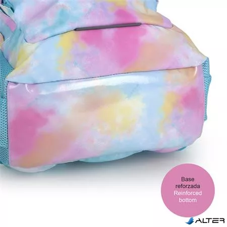 Hátizsák, iskolatáska, cipzáras, GABOL "Mystic", világoskék, batikolt hatású