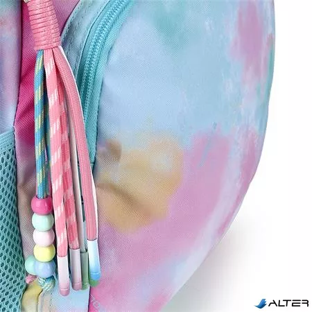 Hátizsák, iskolatáska, cipzáras, GABOL "Mystic", világoskék, batikolt hatású