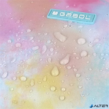 Hátizsák, iskolatáska, cipzáras, GABOL "Mystic", világoskék, batikolt hatású