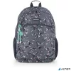 Hátizsák, iskolatáska, cipzáras, GABOL "Secret", szürke, virágmintás